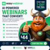 EasyWebinar Review 2026 featuring AI webinar platform pricing and features by VikingDeal