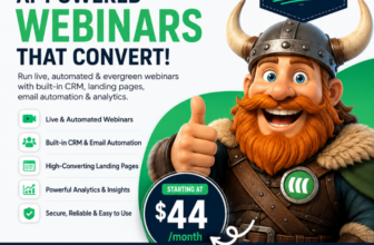 EasyWebinar Review 2026 featuring AI webinar platform pricing and features by VikingDeal