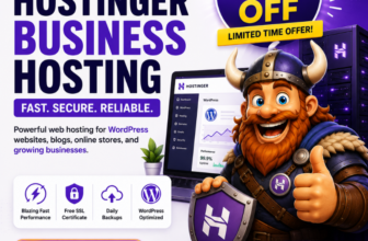Hostinger Business Hosting Review 2026 – 83% OFF web hosting deal with WordPress, free SSL, daily backups, and VikingDeal.